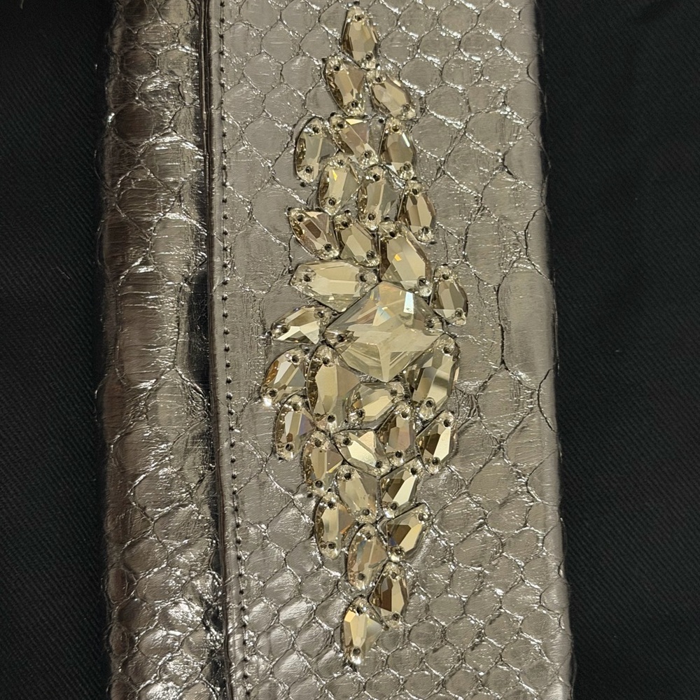 Atelier Swarovski x Ted Rossi Snake Skin Leather Clutch
